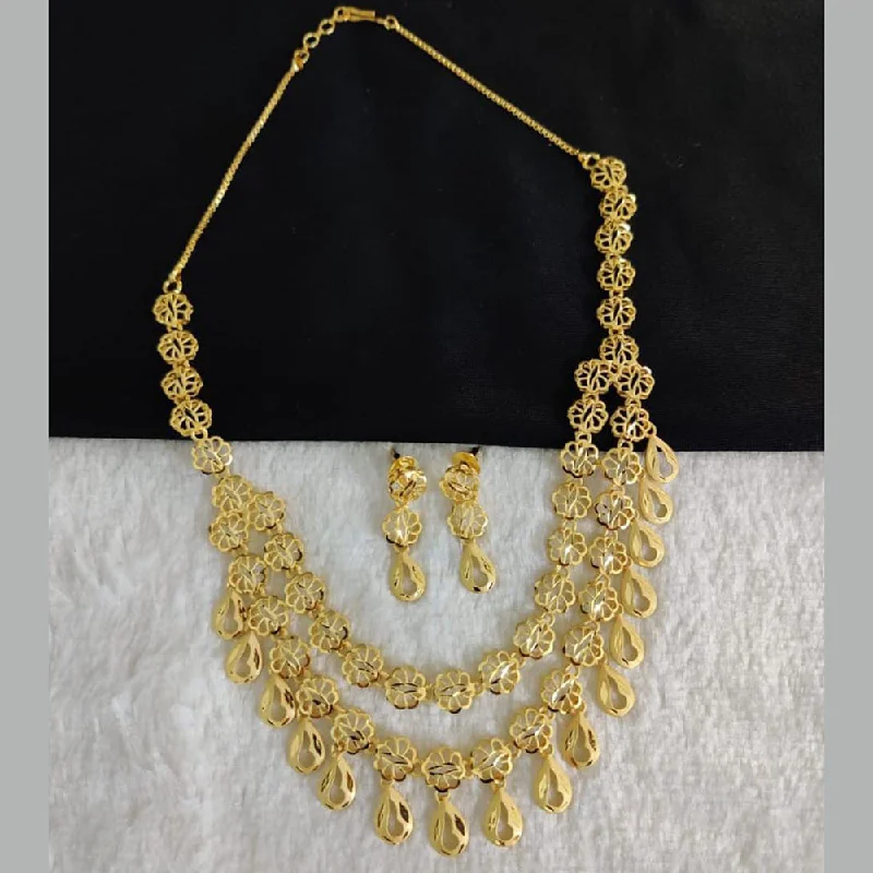 matching necklaces for women-Pari Art Jewellery Forming Gold Necklace Set