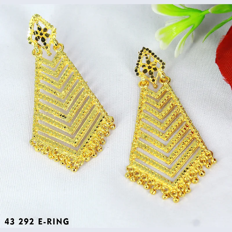 gold hoop earrings for women-Mahavir Dye Gold Dangler Earrings