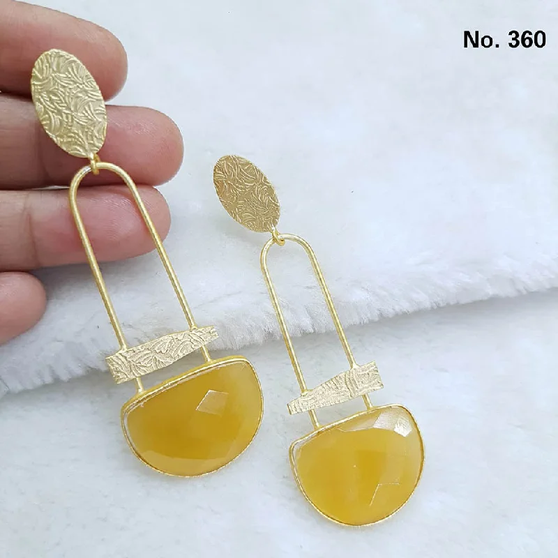 luxury earrings for women-Shubhratnam Jewellers Gold Plated Crystal Stone Dangler Earrings