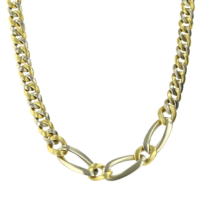 flower necklaces for women-16-Inch 18K Two-Tone Gold Curb Link Necklace