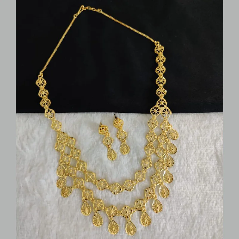 geometric necklaces for women-Pari Art Jewellery Forming Gold Necklace Set