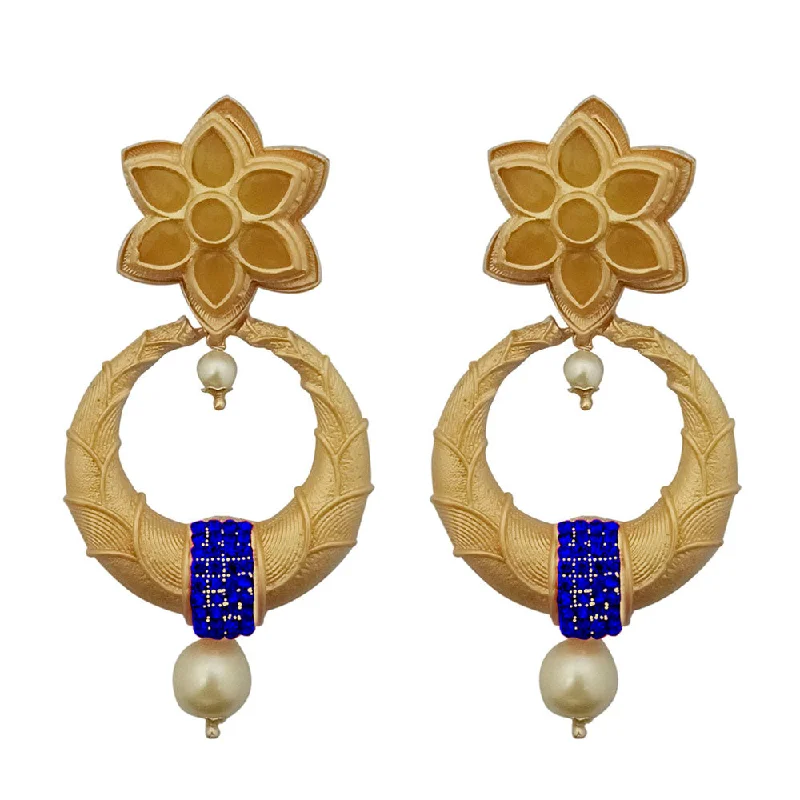 glamorous earrings for women-Amina Creation Gold Plated Dangler Earrings