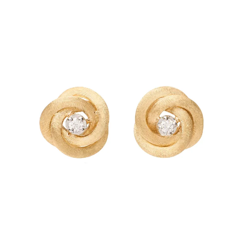 infinity earrings for women-Jaipur Collection 18K Yellow Gold and Diamond Stud Earrings