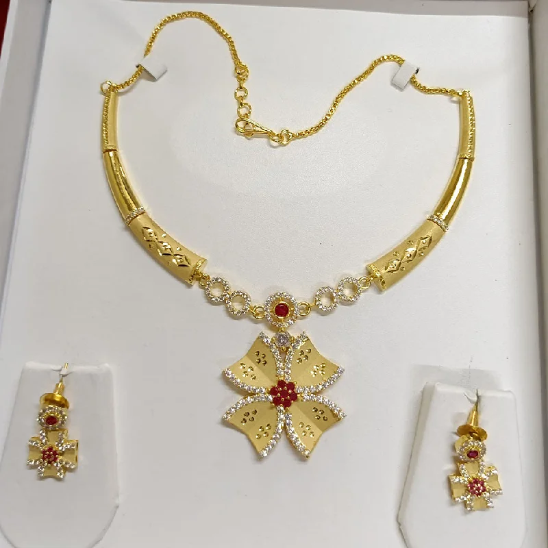 simple gold necklaces for women-Pari Art Jewellery Forming Necklace Set