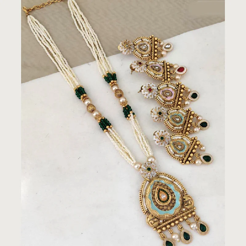 celestial necklaces for women-Rani Sati Jewels Gold Plated Necklace Set