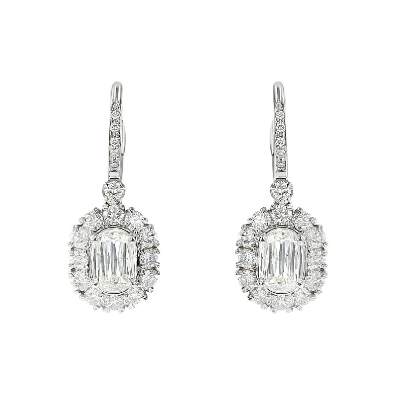 gemstone earrings for women-L'Amour Crisscut Diamond Halo Earrings