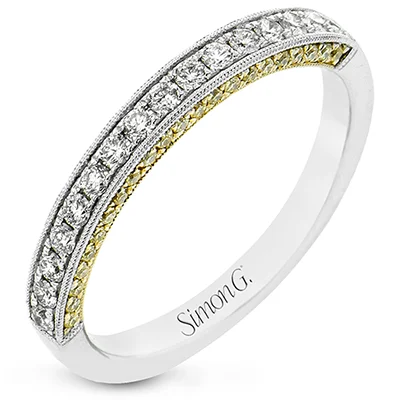 custom-made engagement rings for women-Wedding Band in 18k Gold with Diamonds LR2931-B