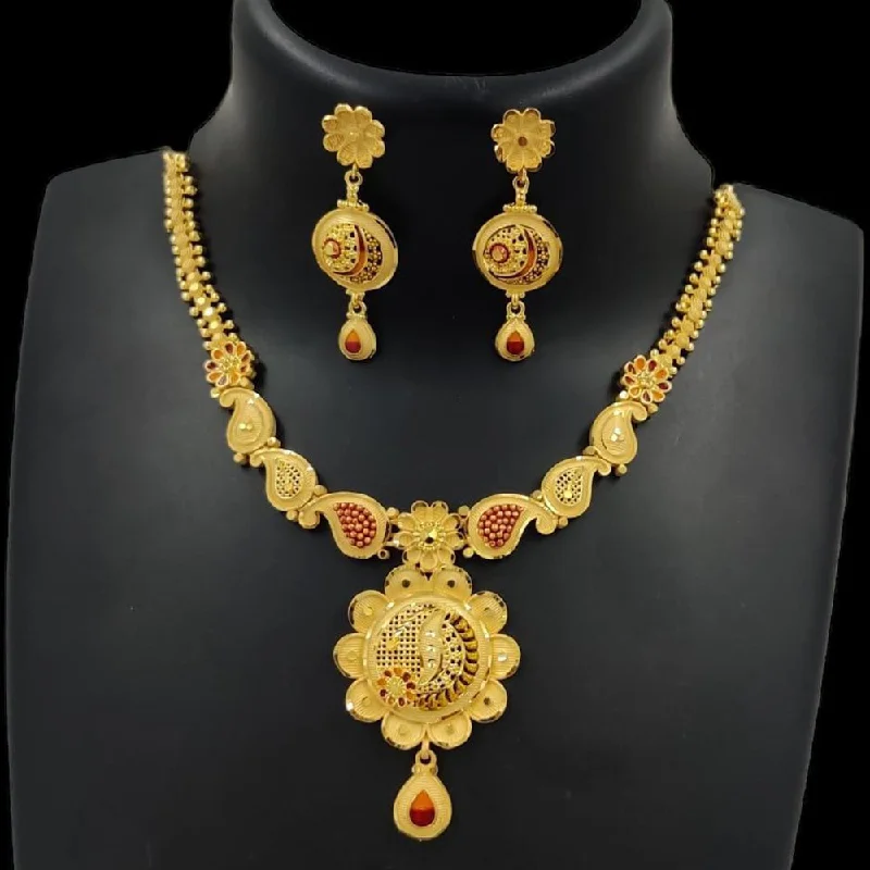 chunky necklaces for women-Pari Art Jewellery Forming Gold Necklace Set