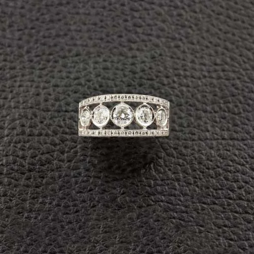 eternity rings for women-White Gold & Diamond Wedding Band