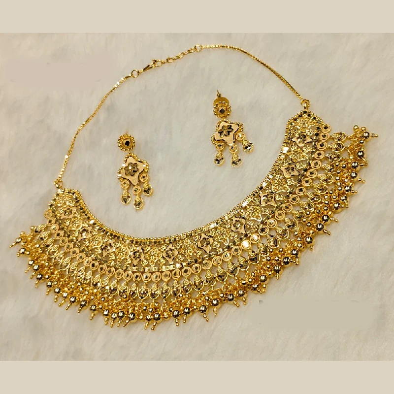 bridal necklaces for women-Sunrise Gold  Forming  Necklace Set