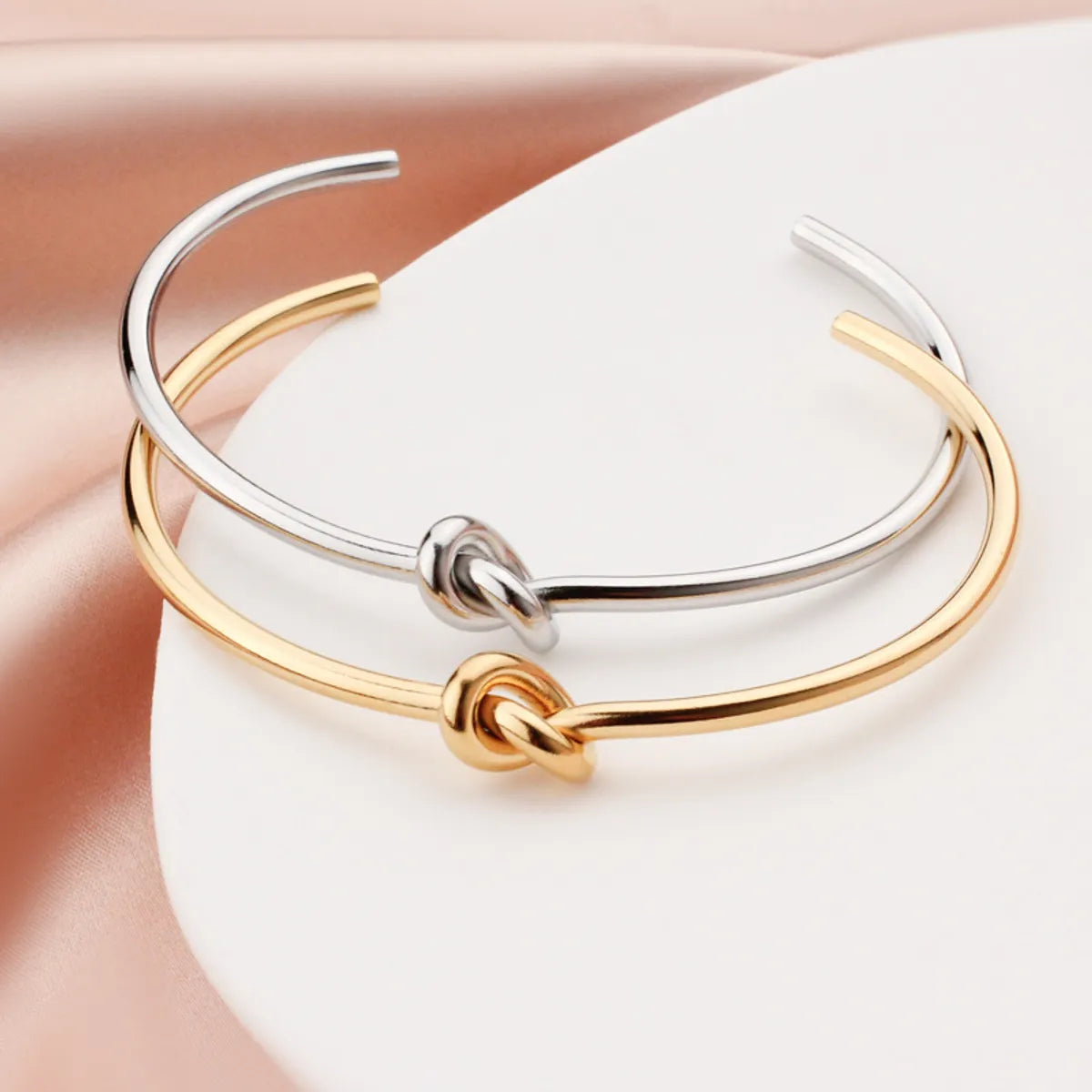 gold cuffs for women-Simple Style Solid Color Titanium Steel Cuff Bracelets