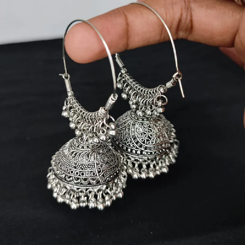 butterfly earrings for women-Lucentarts Jewellery Silver Plated Jhumki Earings