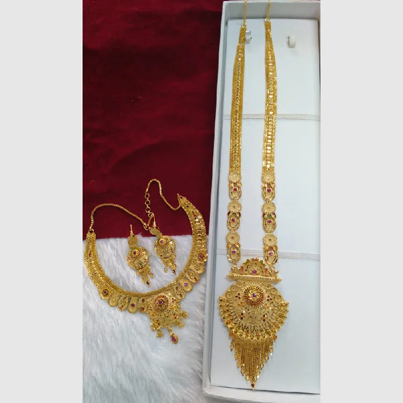 dainty necklaces for women-Pari Art Jewellery Forming Gold Combo Necklace Set