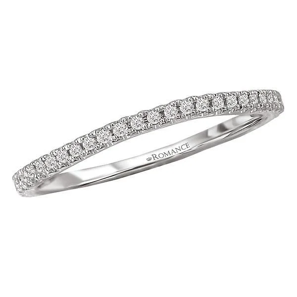 engagement rings for women with a vintage feel-18kt White Gold Matching Diamond Wedding Band