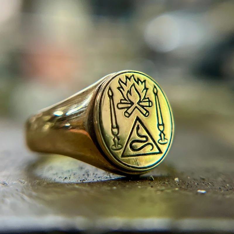 simple rings for women-Grimoire Signet