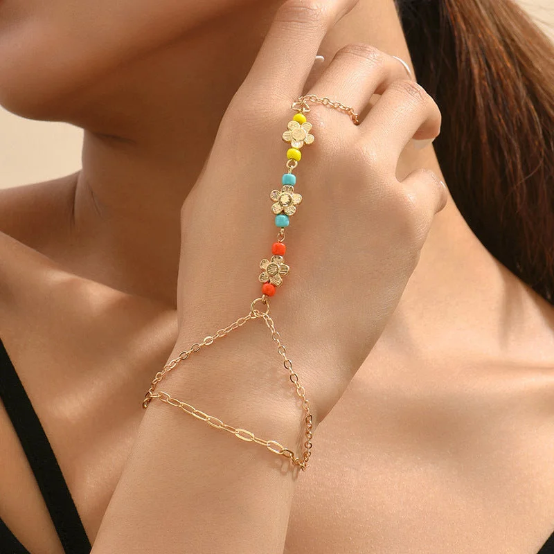 beaded bracelets for women-IG Style Flower Alloy Women's Bracelets