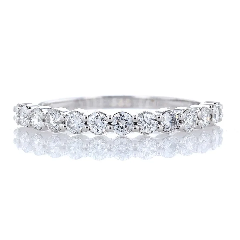 vintage-inspired engagement rings for women-Floating Diamond Wedding Band