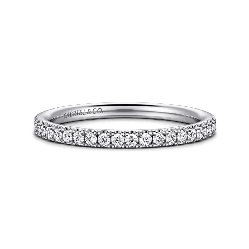 wedding bands and engagement rings for women-Gabriel & Co 14k White Gold Diamond Wedding Band -.22cttw