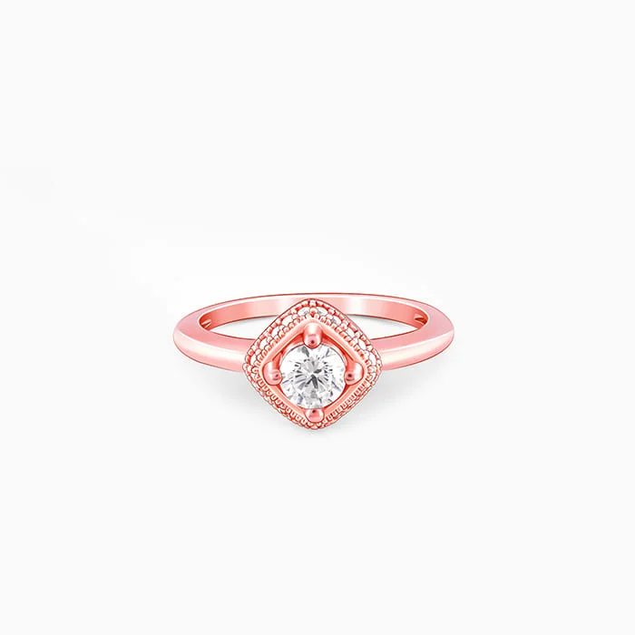 gemstone engagement rings for women-Rose Gold Rhombus Radiance Ring