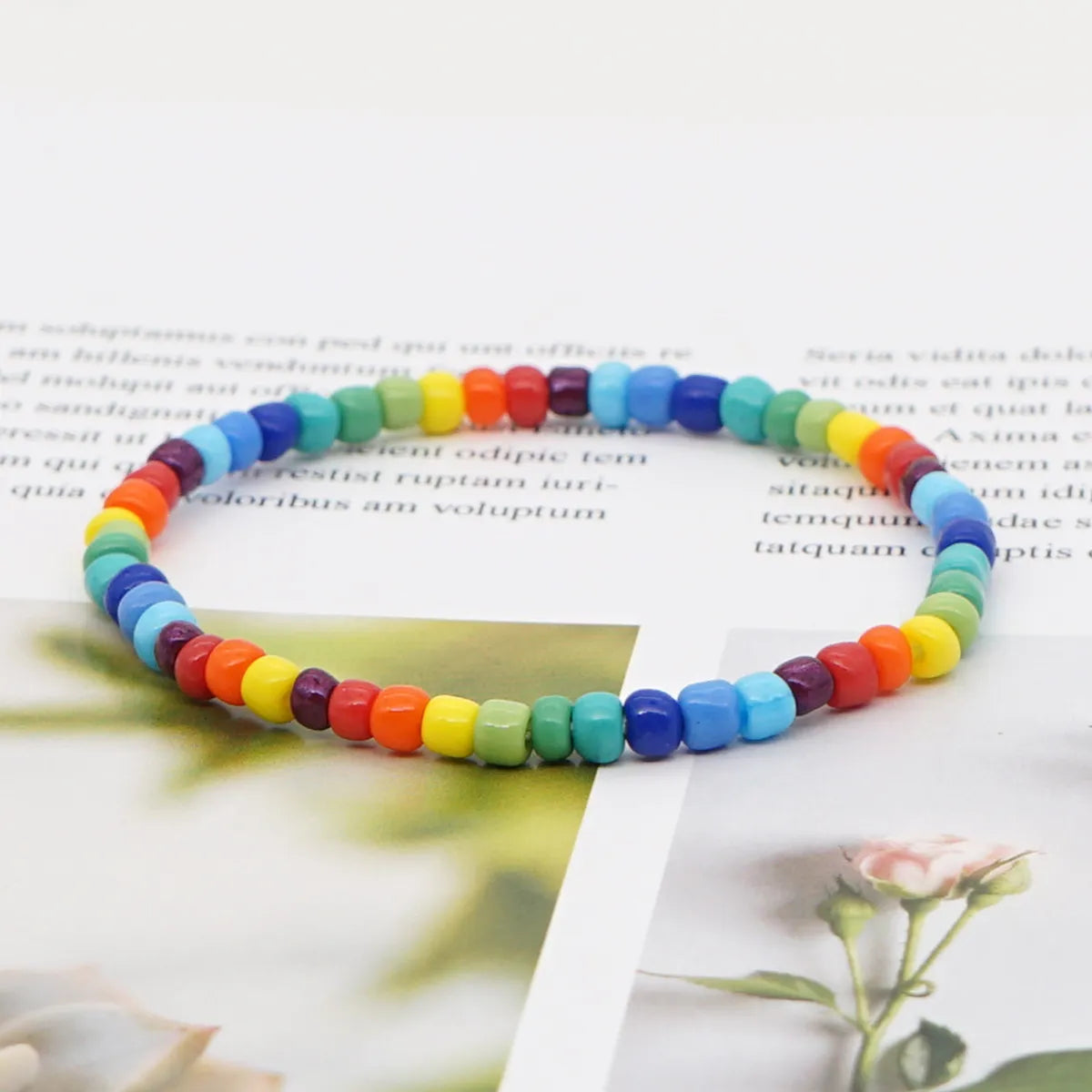 stacking bracelets for women-New Glass Beads Colorful Enamel Small Bracelet Female Summer Hand-beaded Bracelet