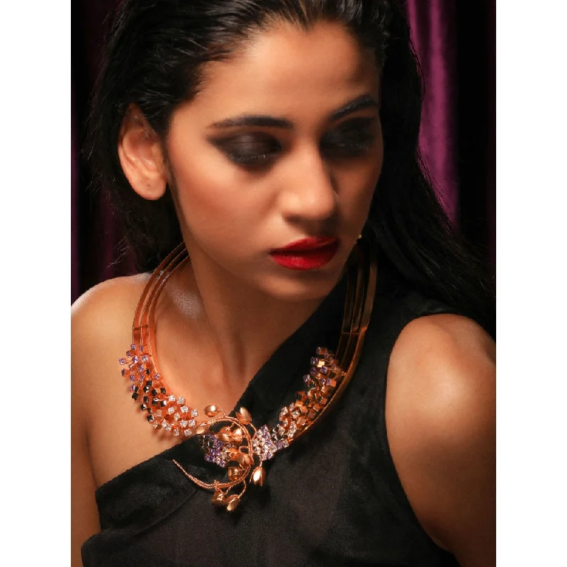 minimalist necklaces for women-Suhani Pittie Cravat Of Stars Gemstone Gold Plated Necklace