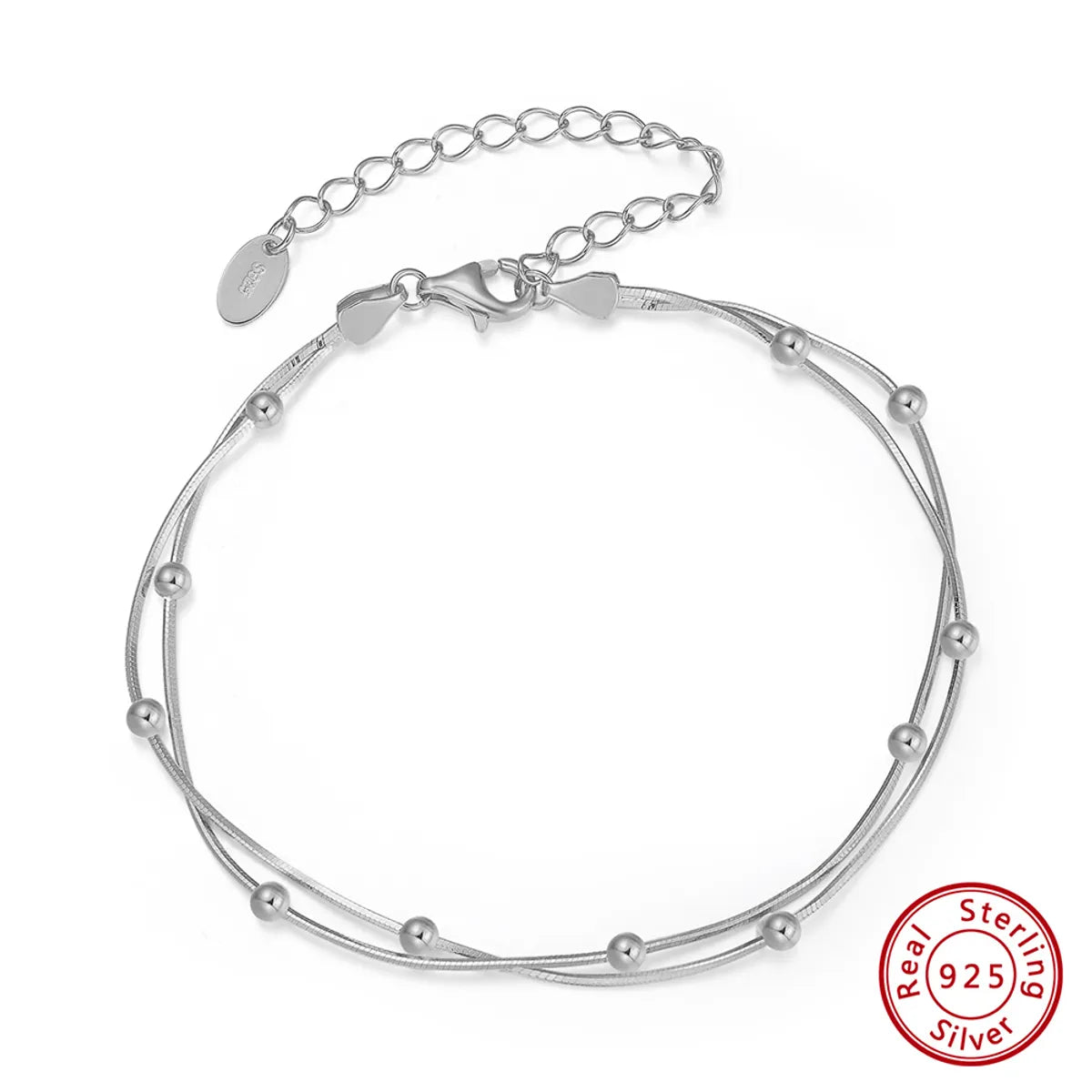 stackable bangle sets for women-Simple Style Geometric Sterling Silver Plating White Gold Plated Bracelets