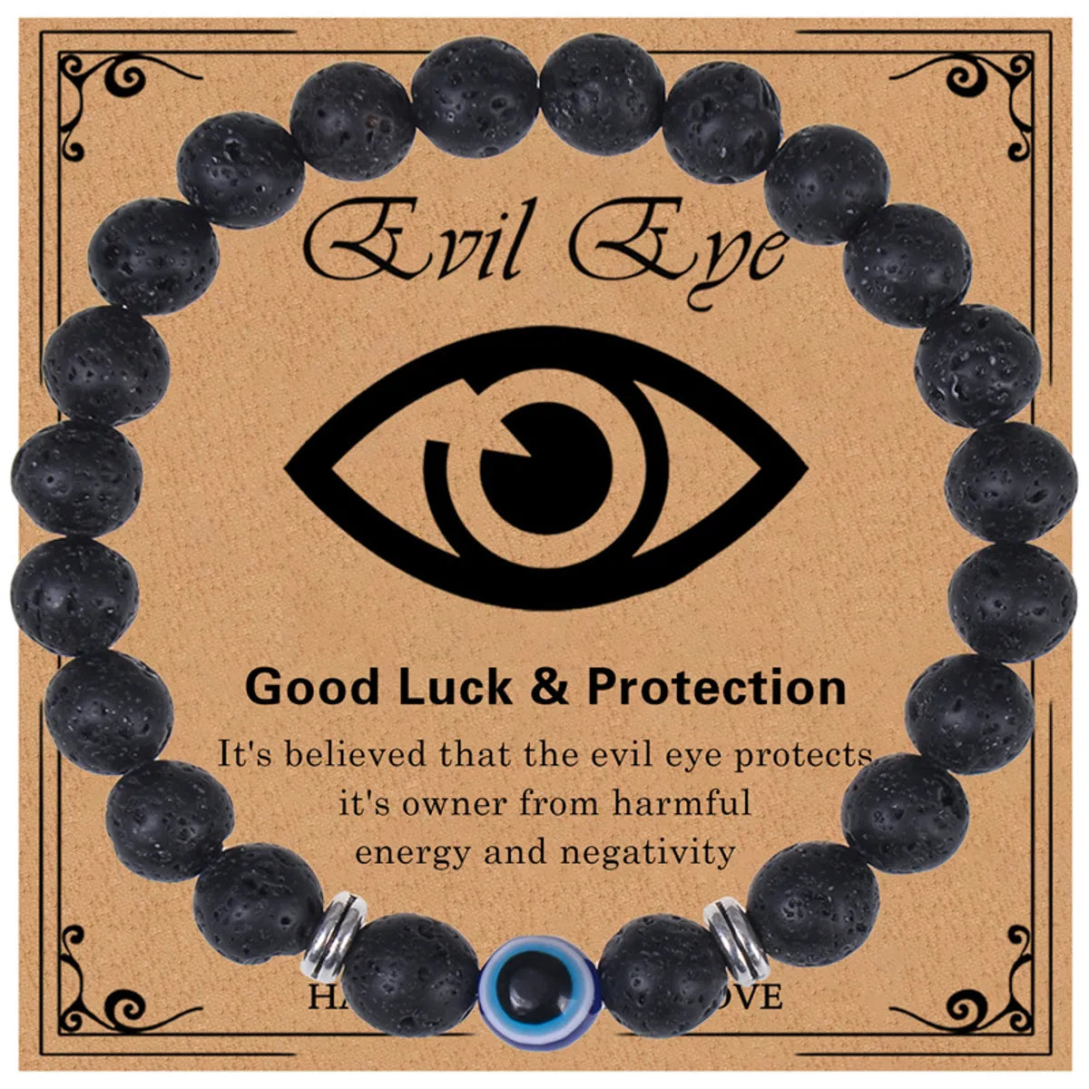 Volcanic rock-Evil Eye Bracelet