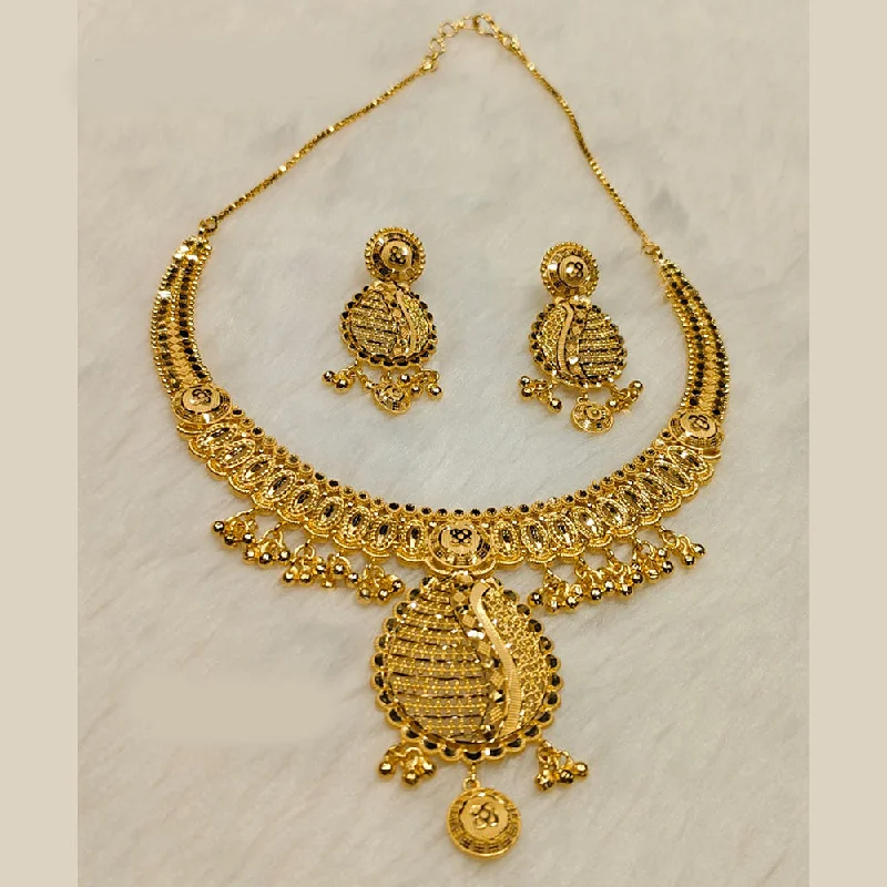 wedding pendant necklaces for women-Sunrise Gold  Forming  Necklace Set