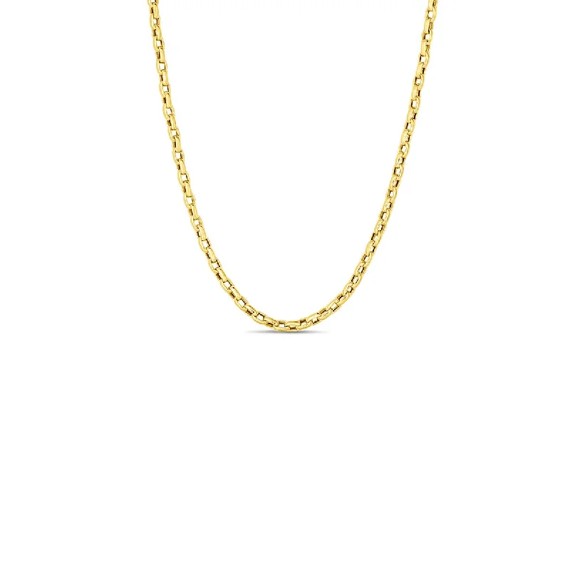 geometric necklaces for women-18K Fine Gauge Square Link Chain Necklace