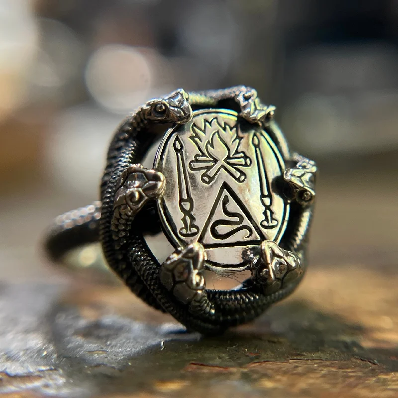 heart shaped rings for women-Nagini Altar ring