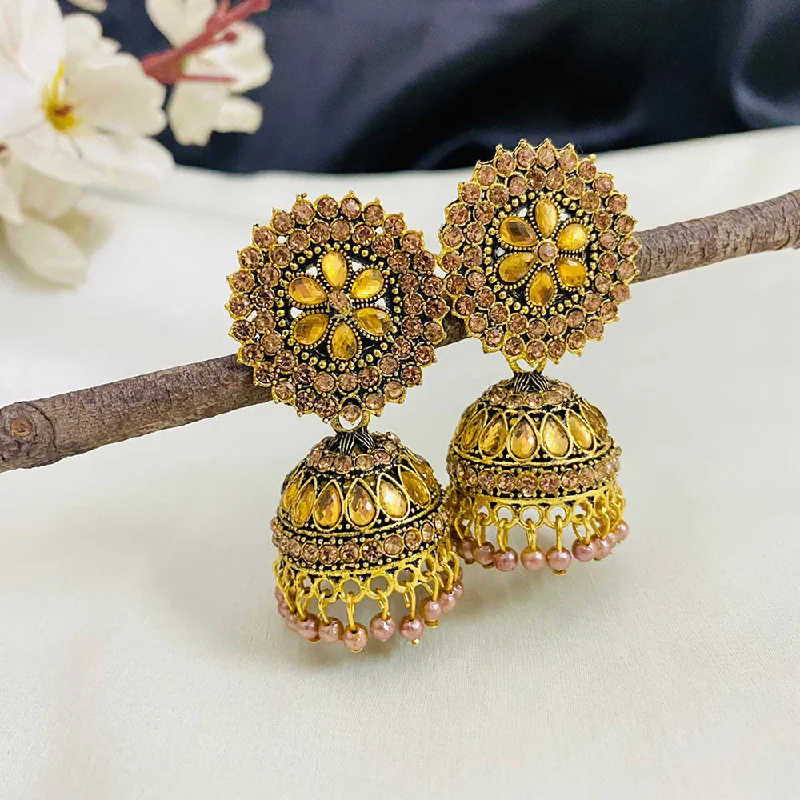 minimalist earrings for women-Subhag Alankar Golden Attractive Kundan earrings For Girls and Women