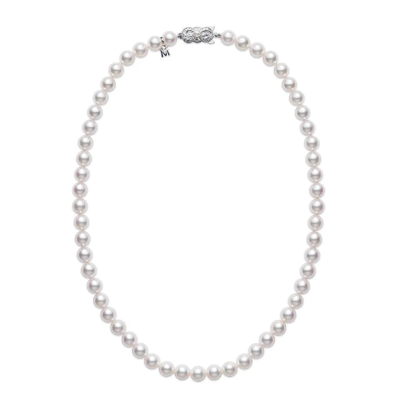 matching necklaces for women-18-Inch Princess Akoya Pearl Strand Necklace