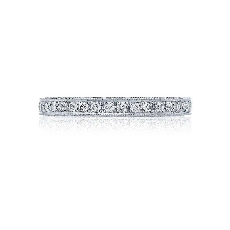 stackable wedding engagement rings for women-Classic Crescent | Pavé Diamond Wedding Band HT2516B12X