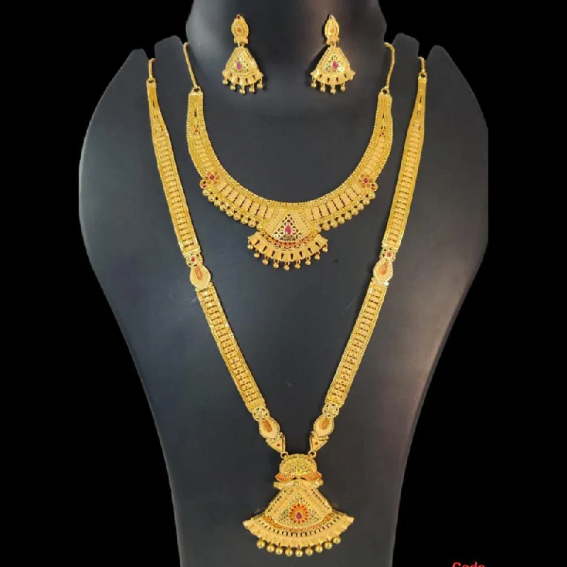 wedding pendant necklaces for women-Pari Art Jewellery Forming Gold Necklace Combo