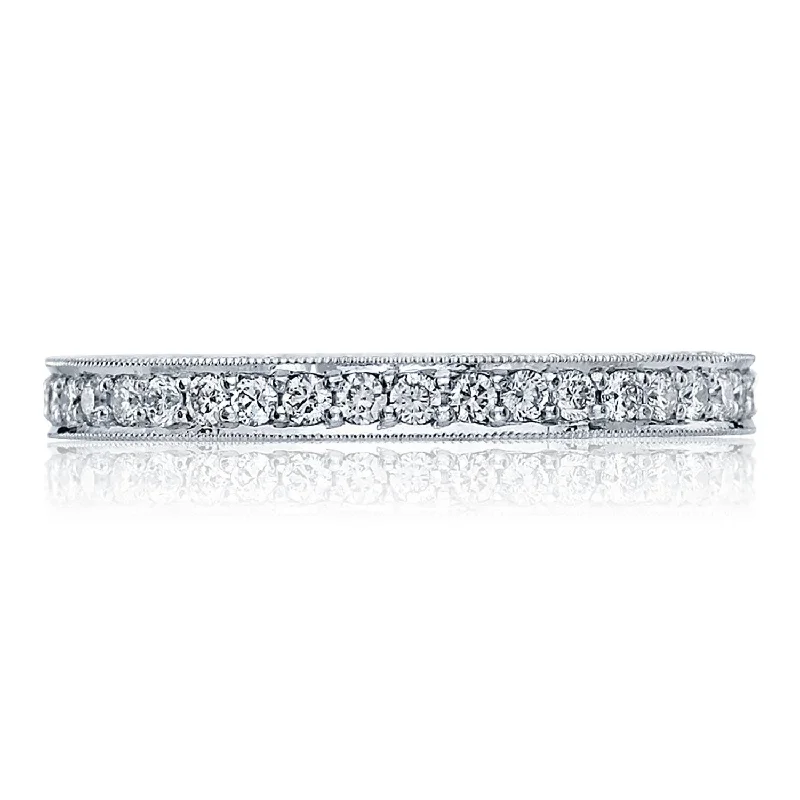 vintage-inspired engagement rings for women-Classic Crescent | Pavé Diamond Wedding Band HT2522B