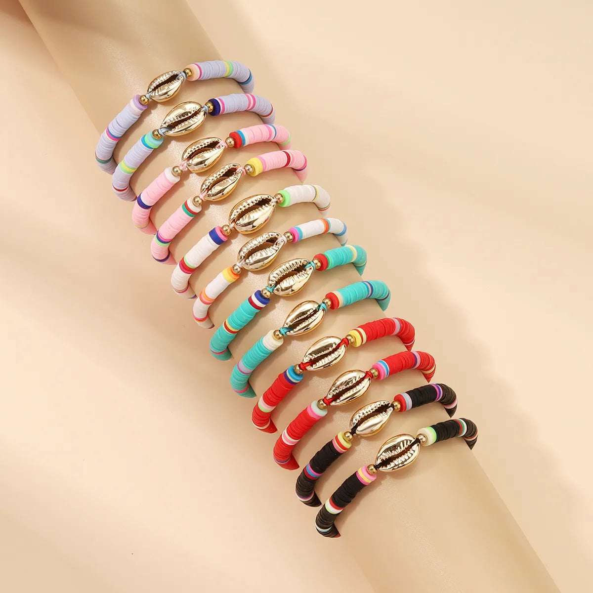 gold cuffs for women-Ethnic Style Streetwear Devil's Eye Fruit Heart Shape Alloy Turquoise Soft Clay Wholesale Bracelets