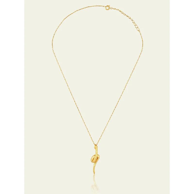 romantic necklaces for women-Isharya Gold Slither in 18Kt Gold Plated Necklace