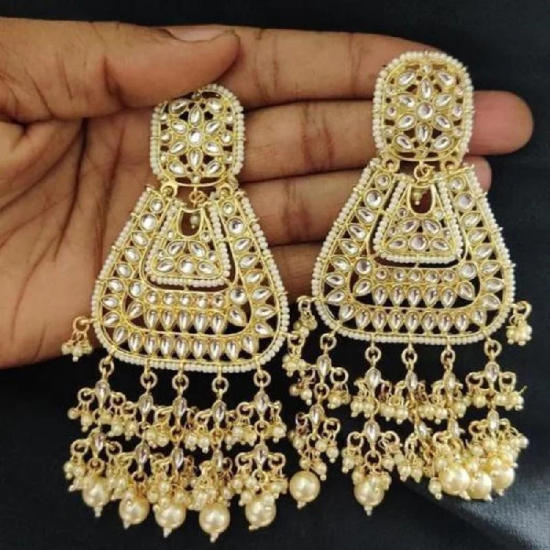 gold dangle earrings for women-Lucentarts Jewellery Gold Plated Dangler Earrings