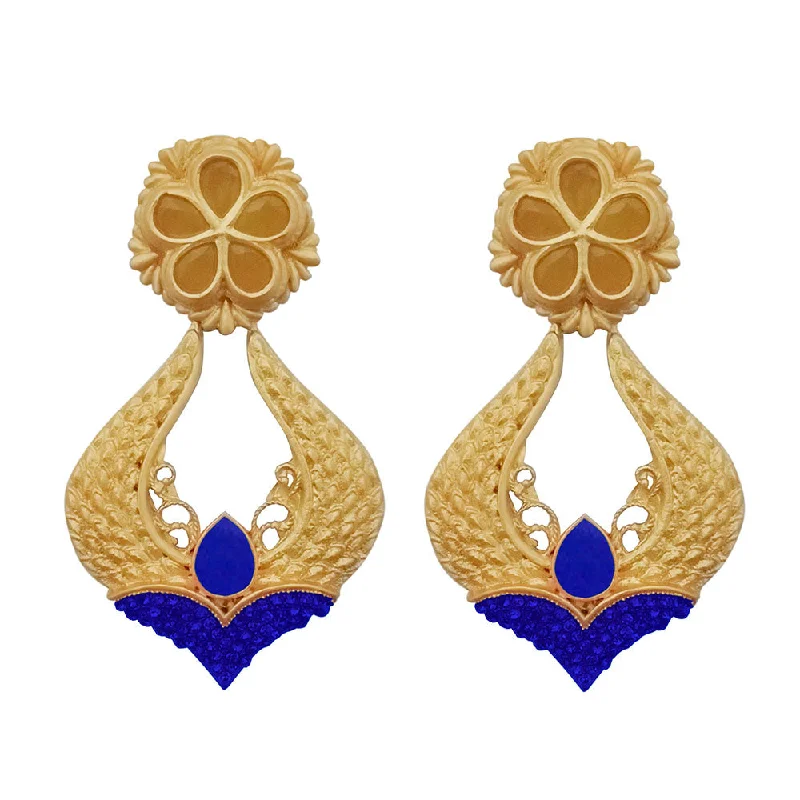 unique earrings for women-Amina Creation Gold Plated Dangler Earrings