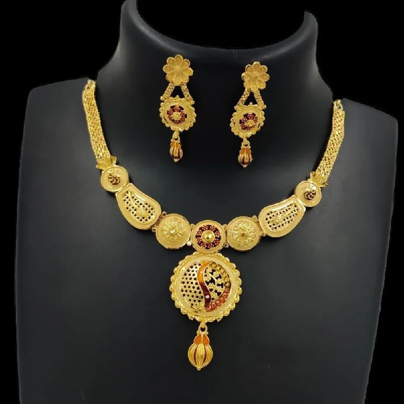 delicate necklaces for women-Pari Art Jewellery Forming Gold Necklace Set