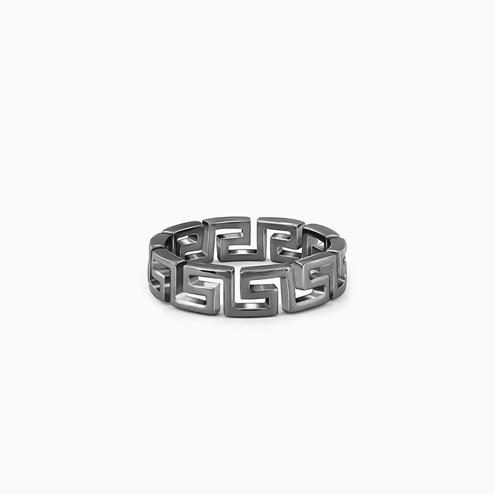 wedding rings for women-Black Rhodium Conqueror Ring For Him