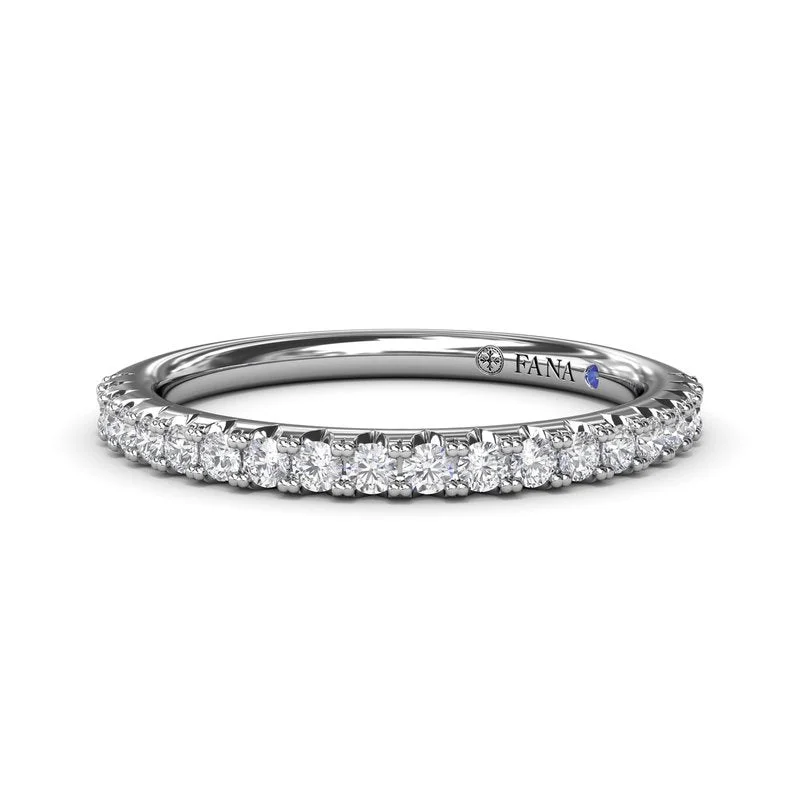 bespoke engagement rings for women-Double Prong Diamond Wedding Band W4095