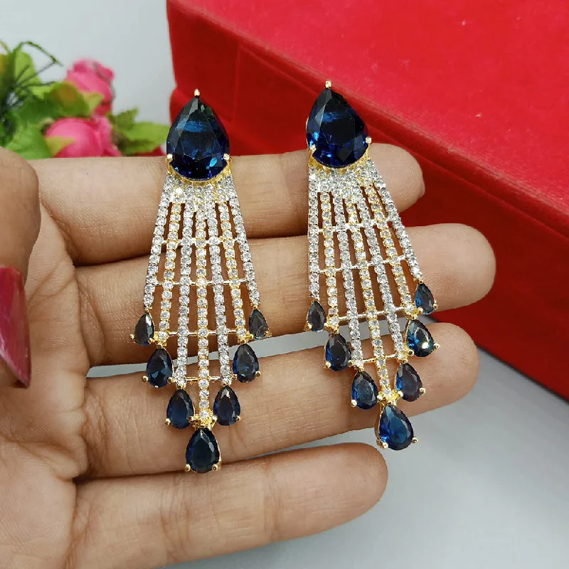 chandelier diamond earrings for women-Manisha Jewellery 2Tone Plated AD Stone Dangler Earrings