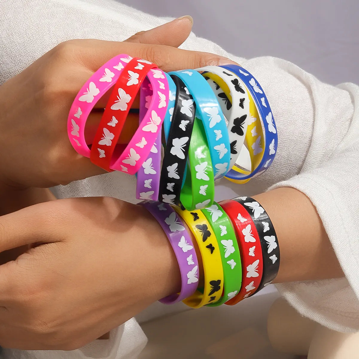 engraved bangles for women-Casual Solid Color Rubber Women's Wristband