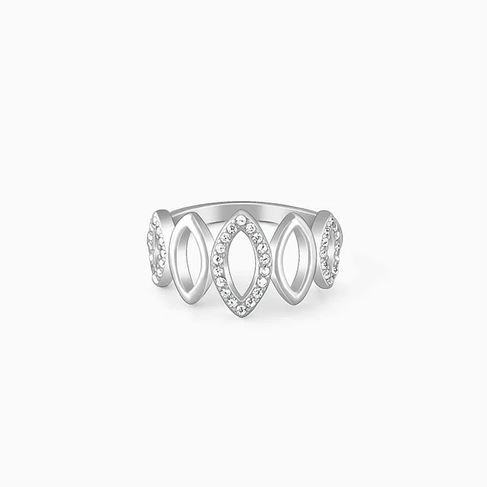 adjustable rings for women-Silver Marquise Shape Ring