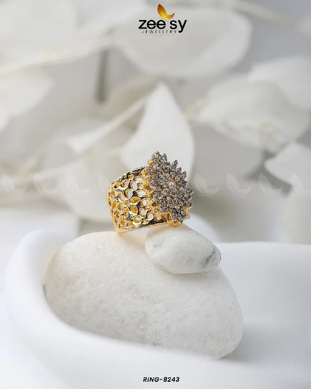 statement rings for women-Floral Ring-8243