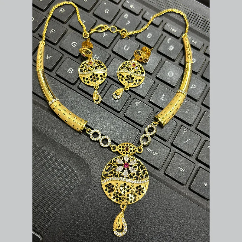 birthstone necklaces for women-Pari Art Jewellery Forming Gold Necklace Set