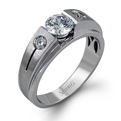 twist engagement rings for women-Men's Wedding Band In 14k Or 18k Gold With Diamonds MR2036