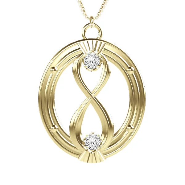 teardrop necklaces for women-Celtic Infinity Thistle Oval Diamond Necklace