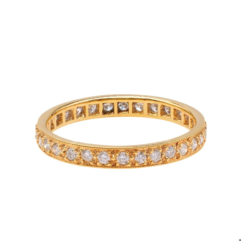 gemstone rings for women-Diamond 18k Yellow Gold Eternity Band